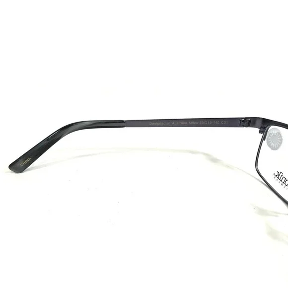 Iconik Eyeglasses Frames Miles C01 Black Gray Rectangular Full Rim 53-19-140 - Picture 9 of 12